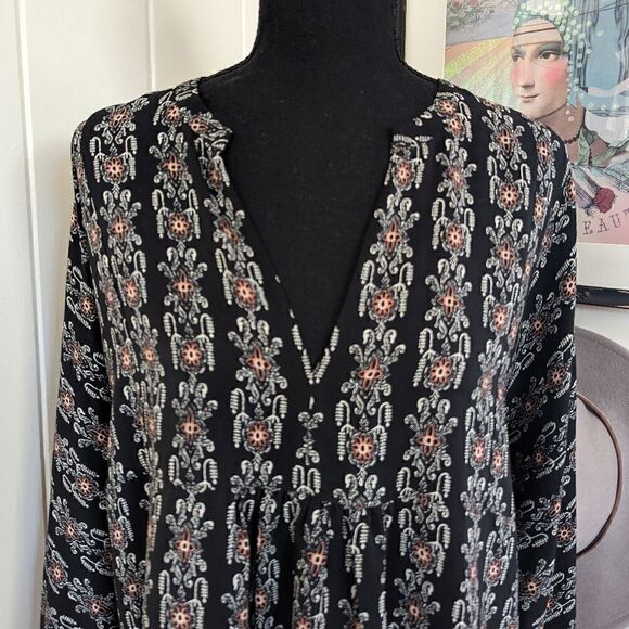 Madewell Silk Floral Bohemian Western Ranch Prairiecore Preppy Whimsigoth Top L  - Picture 4 of 12